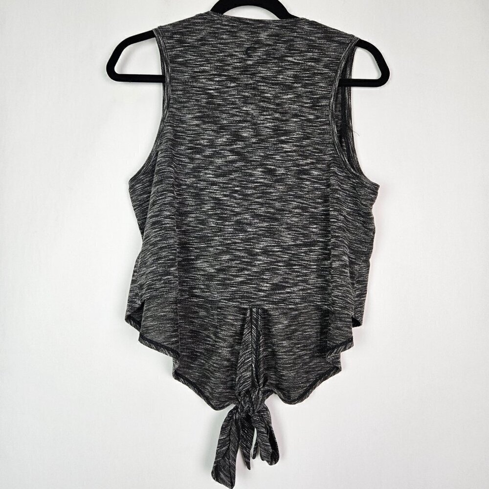 ZYIA Active Infinity Wrap Tie Front Tank Black/Gray Heather XL - Picture 7 of 8